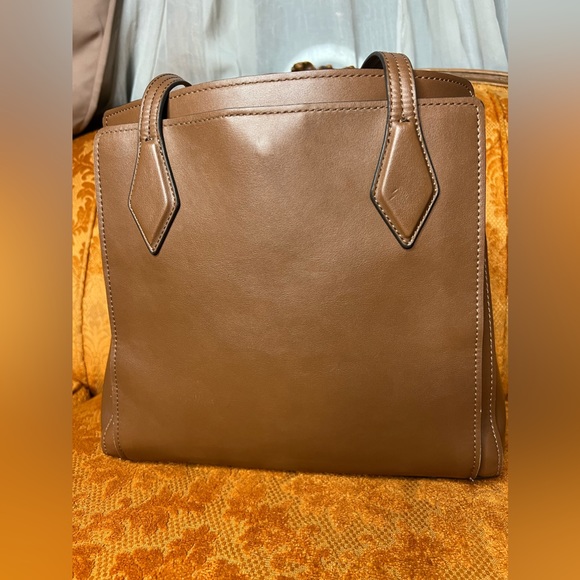 Nine West Chelsea Three Compartment Tote Brown Cognac Handbag - Picture 5 of 12